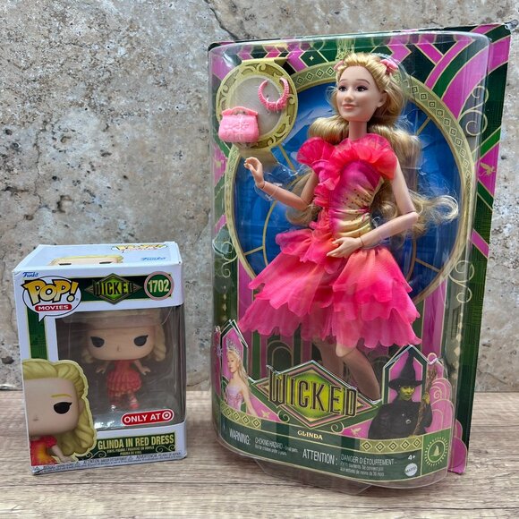 COLLECTIBLE Mattel Wicked Movie Glinda Fashion Doll URL MISPRINT & Funko Pop! - Picture 1 of 6
